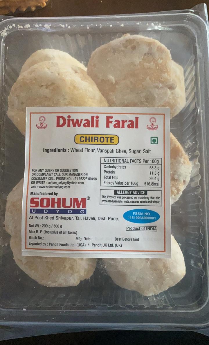 Sohum Sweet Chirote / Khaja. PRE ORDER by 23th Oct 2024, delivery by 27TH OCT 2024