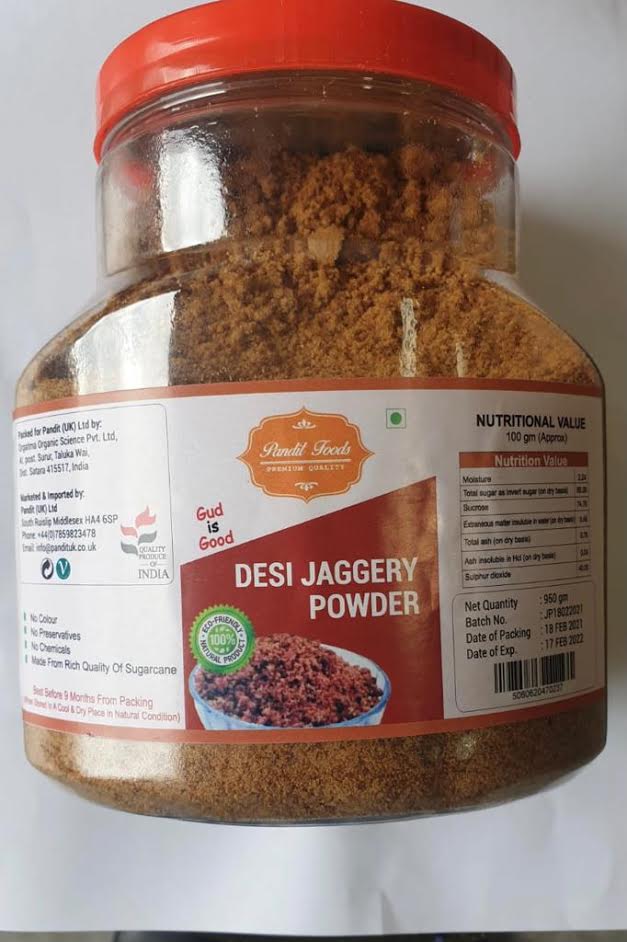 Pandit Chemical-Free Jaggery(Gul/Gud) Powder (950 gm)