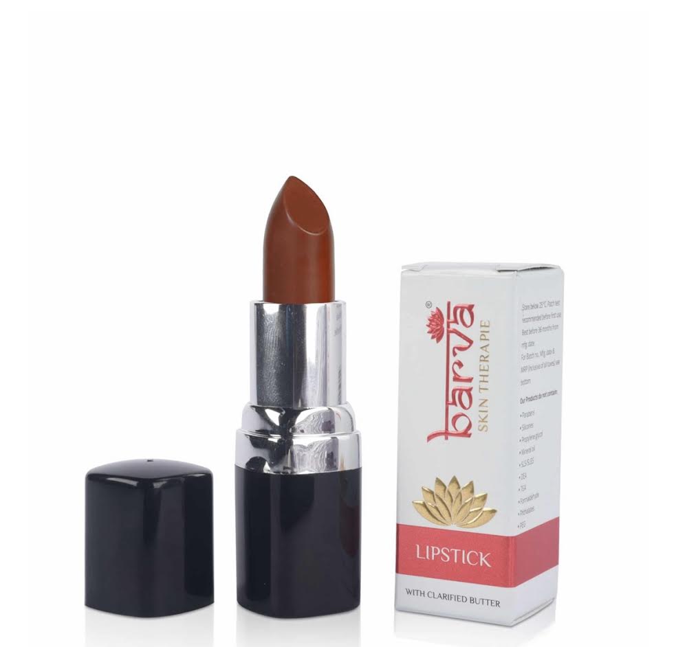 Natural Lipstick : Shade 408 Natural brown Shimmer ,Made with cow ghee, kokum butter & beeswax. Multi-purpose! use for blush, eyeshadow, contouring & lipstick