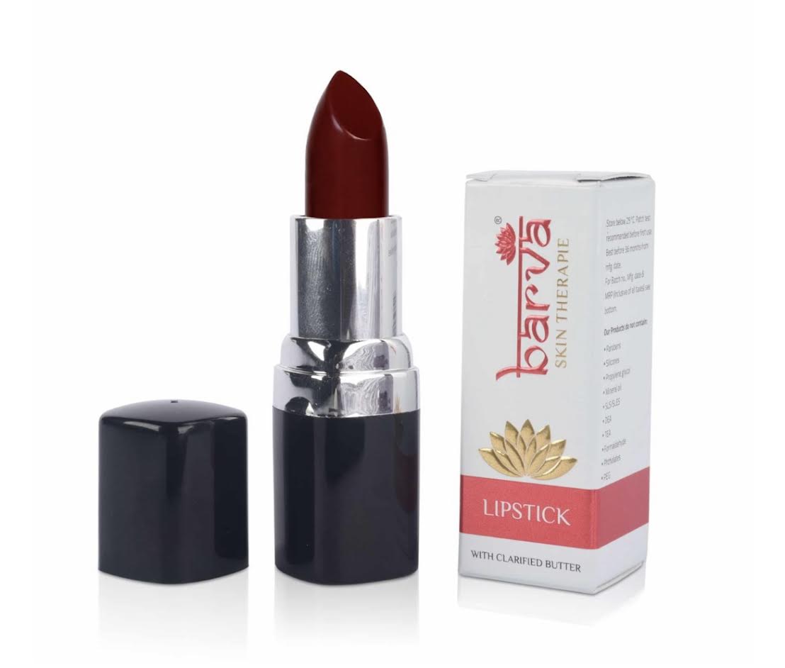 Natural Lipstick , Shade : 616 Wine Red Matte, Made with cow ghee, kokum butter & beeswax. Multi-purpose! use for blush, eyeshadow, contouring & lipstick