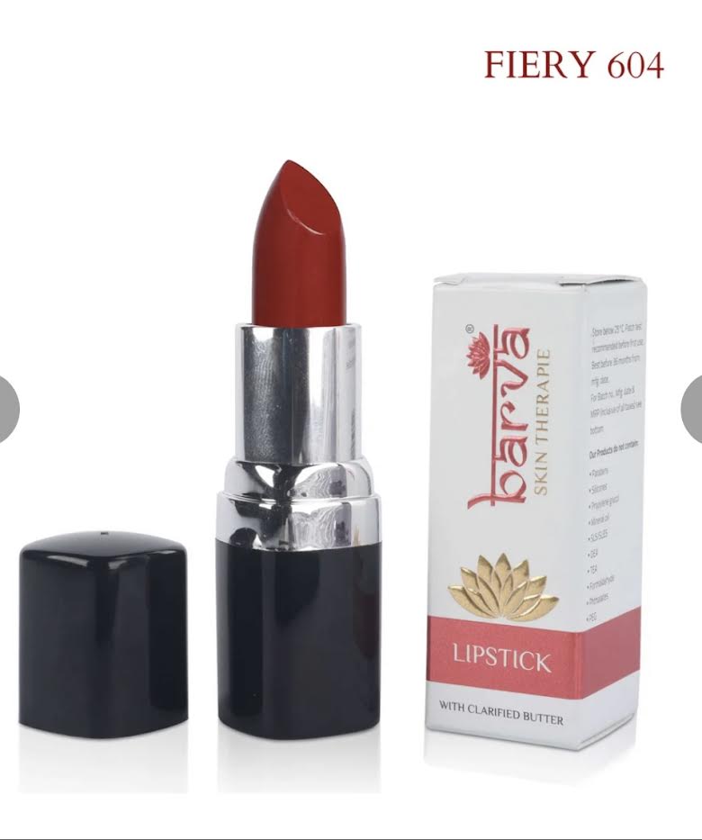 Natural Lipstick : shade 604 Fiery (Shimmer) Bright Red