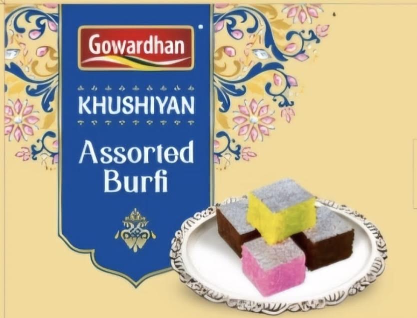 Gowardhan Assorted Barfi ( GULKAND BARFI, CHOCOLATE BARFI, MALAI BARFI) PRE ORDER by 5TH OCT 2024, delivery by 27TH OCT 2024